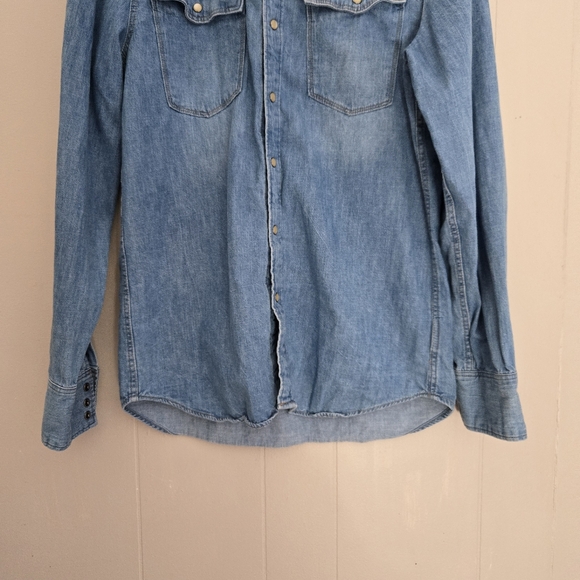 G-star Men's Denim Button Up Shirt Pearl Snap Blue Style# 3301 Slim M - Picture 3 of 12